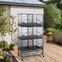 Vente en gros de cages modernes en fer forgé pour éleveurs d'oiseaux perroquets en métal pinson canari volière en fil métallique pour oiseaux