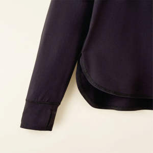 92% Polyester recyclé 8% Spandex Slim Fit haut à manches longues pour les femmes séchage rapide Anti odeur mariné betterave mélange bouton Applique - Product Image 5