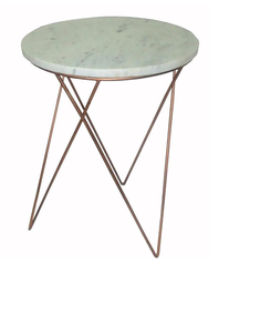 Mesa de centro de sala de estar con marco de Metal, mueble moderno con anidación redonda dorada, 2 mesas de centro de hierro y mármol - Product Image 6
