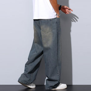 Pantalones de mezclilla de gran tamaño para hombre de la más alta calidad a bajo precio con color personalizado Precio razonable Uso para adultos Pantalones de mezclilla de gran tamaño para hombre - Product Image 2