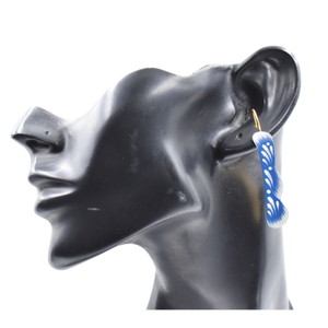 Vente chaude peinture à la main bleu pottary Design bijoux doré mat finition boucle d'oreille pour les filles et les femmes au prix de gros - Product Image 1