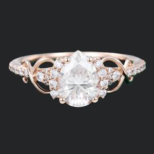 Anillo de Oro Sólido de 10K con Diamante de Corte Brillante Largo en Engaste de Bisel, Estilo Religioso, para Bodas y Fiestas, con Certificado IGI, de RB Gems - Product Image 4
