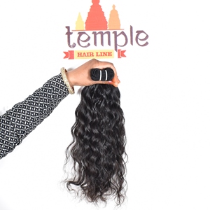 Extensiones de Cabello Humano Natural Negro Indio 100% Natural al por Mayor, con Cutícula Alineada y Ondas Profundas, Procesadas para Mujeres - Product Image 1
