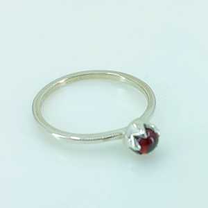 Boho January Birthstone <b>Ring</b> Handmade 925 Sterling <b>Silver</b> Rhodium Perfect Anniversary Birthday Gift for Her <b>Garnet</b> Stone January - Product Image 3