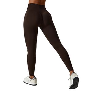 Leggings de yoga avec logo personnalisé pantalon extensible sans couture à taille haute pour les femmes vêtements de sport et de fitness - Product Image 4