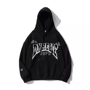 Personalizado Tallas grandes Hombres Grueso French Terry Transfer Rin Stone Streetwear Bling Rhinestone Full Pullover Hoodie - Product Image 6