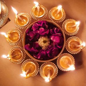 Decorative <b>Metal</b> Urli Diya Small With Brass for Interior Home Decor Diwali Decorative Bowl Diya Largest Manufacture Company - Product Image 4