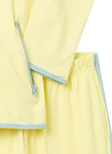 Femmes personnalisable % coton rayé survêtement ensemble veste pantalon tenue pour entraînement de gymnastique jaune vente en gros avec Logo personnalisé - Product Image 5