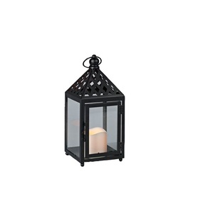 Fer avec verre Antique noir finition lanterne pour maison hôtel balcon mariage salon Restaurant bougie lanterne article - Product Image 1