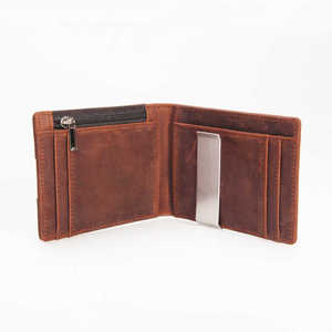 Portefeuille court en cuir pour hommes en gros d'usine portefeuille porte-cartes en cuir de taureau fou personnalisé - Product Image 5