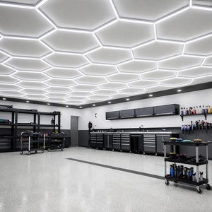 Lampada a Griglia Esagonale LED in Lega di Alluminio 6000K Luce Diurna per Officina di <span class=keywords><strong>Falegnameria</strong></span> - Product Image 4