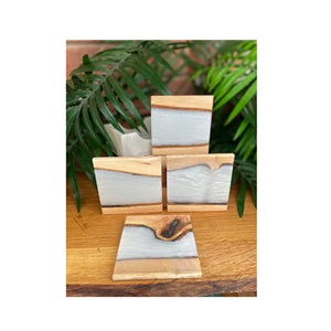 Ensemble de quatre sous-verres de haute qualité en résine artisanale bois de manguier Style classique motif d'amour idée cadeau la plus vendue - Product Image 1
