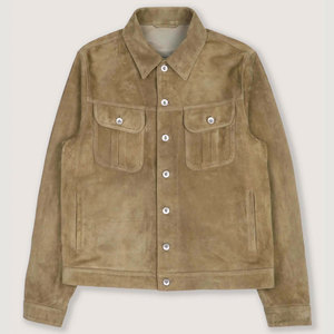 เสื้อแจ็คเก็ตทรัคเกอร์ผ้าฝ้ายนุ่มสบายสำหรับผู้ชาย สไตล์สตรีทแวร์ เหมาะสำหรับใส่ในชีวิตประจำวัน - Product Image 1