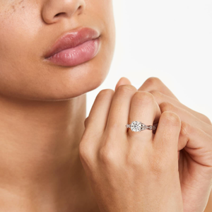 Bague de fiançailles pour femme en argent 925 vintage de luxe, diamant brillant, plaqué or rose 18 carats, bijoux de mariage élégants, cadeau - Product Image 4