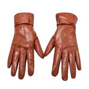 New Fashion Design Unisex Leather Dress <b>Gloves</b> Quilted Winter Fancy Non-Slip Outdoor Lace-up Full Finger - Product Image 1