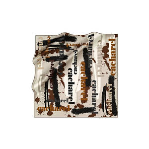 Écharpe carrée en soie Off-White avec motif brossé - Product Image 1