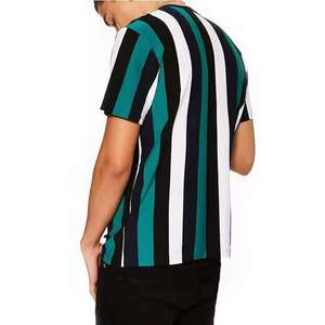 Camiseta lisa en blanco de manga corta de algodón con cuello redondo de alta calidad con estampado personalizado, Camiseta básica de talla grande Unisex para hombre - Product Image 2