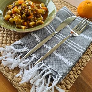 Ensemble de serviettes de cuisine en coton turc 100% pur, serviettes à main avec logo personnalisé, imprimées, absorbantes, serviettes à thé à séchage rapide, Peskir - Product Image 1