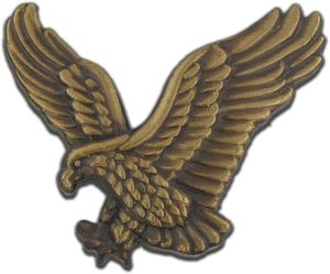 Broches d'épaule vintage en bronze antique, motif aigle, badges métalliques patriotiques, oiseau de la liberté, vente en gros, broche rétro en forme d'aigle en vol pour veste et chapeau - Product Image 1