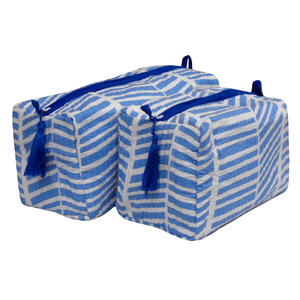 High Quality Indian Manufacturer chokor Phool Indian Cotton Block Printed Quilted <b>Makeup</b> Cosmetic <b>Bag</b> for Sale - Product Image 5