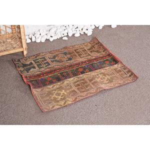 Alfombra de retales con respaldo de látex ecológico de lana marrón rústica de 23x26 pies, tejido plano hecho a mano, altura de pila de felpa para comedor - Product Image 2