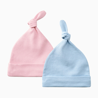 Nouveau Style bébé noeud chapeau solide 100% coton bébé chapeaux garçons filles sommeil casquettes unisexe enfants accessoires nouveau-né haut noeud casquettes
