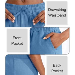 2025 Customized Eco-Friendly Quick Dry Women's High-Waist Gym Fitness Shorts Breathable Cotton Pattern Decoration <b>Drawstring</b> - Product Image 6