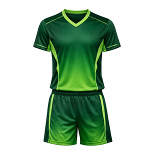 Uniforme de Voleibol Profesional Verde Lima Oscuro en Contraste, Sublimado, de Secado Rápido, con Cuello en V, Conjunto de Camiseta de Voleibol para Entrenamiento en Equipo - Product Image 2