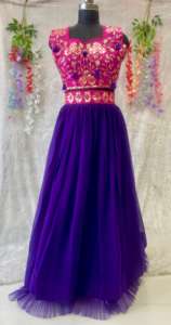 Belle collection Lehenga la plus tendance avec un volant en filet lourd - Product Image 6