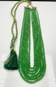 สร้อยคอลูกปัด tsavorite สีเขียวธรรมชาติลูกปัดเจาะสูงลูกปัดพลอยเจียระไนลูกปัด tsavorite หลวมสำหรับการทำเครื่องประดับ - Product Image 4
