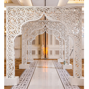 Elegantes Paneles y Arcos Decorativos para Escenario de Boda Nikah, Fondo de Escenario de Lujo Indio Jharokha con Corte Láser, Decoración Especial para Nikah en el Reino Unido - Product Image 2