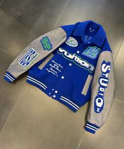 Veste universitaire en cuir pour hommes Streetwear Bomber d'hiver avec logo personnalisé broderie en chenille Patchwork de haute qualité Letterman pour hommes - Product Image 3