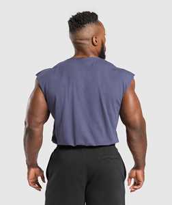 Camiseta sin mangas de punto de poliéster de secado rápido para hombres con logotipo personalizado Camisetas sin mangas de diseño suelto de verano Chaleco deportivo - Product Image 2