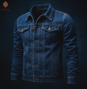 Veste en jean classique pour homme - Coupe ajustée vintage en coton - Veste en jean décontractée - Imperméable et respirante - Automne/Printemps/Hiver - Product Image 3