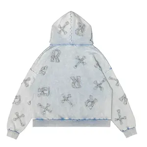 Sweats à capuche élégants à manches longues pour hommes en coton polaire vêtements d'hiver chauds pull à capuche décontracté à la mode sweat-shirt à la mode - Product Image 4