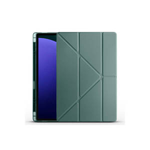 Étui de protection premium Netzy à trois volets pour Samsung Galaxy Tab S9 Ultra en cuir PU et PC avec emplacement pour stylet pour iPad - Product Image 1