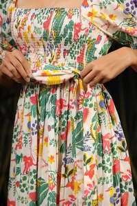 ชุดเดรสลำลองผ้าฝ้ายอินเดียทำด้วยมือสำหรับผู้หญิงชุดเดรสเกาะอกลายดอกไม้แบบไม่ใส่ในฤดูร้อนของขวัญแต่งงานสำหรับเจ้าสาวในแบบมีเอกลักษณ์หวาน - Product Image 2