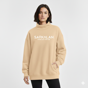 Women Long Knitted Oversized Mockneck Winter Sweatshirt Casual Relaxed Pullover Streetwear Fashion <b>Top</b> Everyday Comfort - Product Image 1