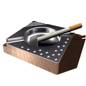 Cendrier en métal argenté au design étonnant avec empreinte digitale noire ombrée sur mesure, idéal pour la maison, les restaurants, les bars et les fournitures de bureau. - Product Image 1