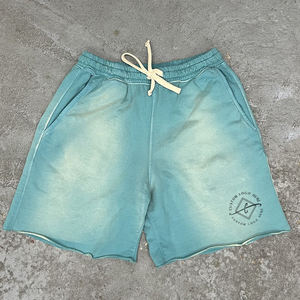 Shorts de sport mi-longs personnalisés pour hommes, séchage rapide, respirants, écologiques, style vintage délavé à l'acide, couleur unie, pour le jogging et les loisirs - Product Image 4