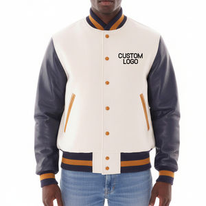 Veste universitaire en laine sur mesure pour homme 2025/26, de haute qualité, décontractée d'hiver, satinée, unie, grande taille, col montant, fourrure de mouton écologique - Product Image 1