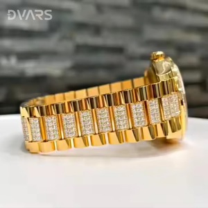 Luxury Sport Analog Business <b>Watch</b> Glass White Gold Yellow Gold Moissanite Diamond Stainless Steel Eta Mechanical Movement Auto - Product Image 3