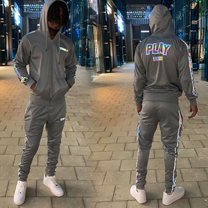 Chándales de invierno de alta calidad Unisex para entrenamiento y entrenamiento Chándal de poliéster 100% personalizable con tiras laterales al por mayor - Product Image 5