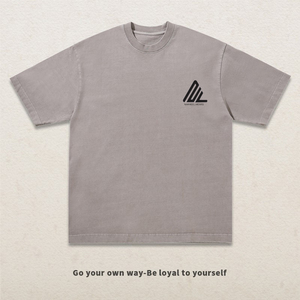 เสื้อยืดผู้ชายวินเทจผ้าว็อนซักแบบผสมกรดทำจากโพลีเอสเตอร์/ ผ้าฝ้ายผสม - Product Image 1