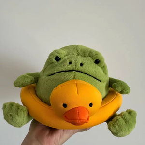 Jelly <b>Cat</b> Swim <b>Ring</b> Rain Frog Limited Edition UK Plush Toy Super Soft Super Soft PP Cotton Filled Cute Inflatable Animal Toy - Product Image 1