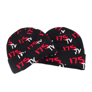 Gorro de punto ligero personalizado Logotipo de Jacquard suave al tacto 100% gorro acrílico con estampado completo gorro de punto de Jacquard personalizado - Product Image 2