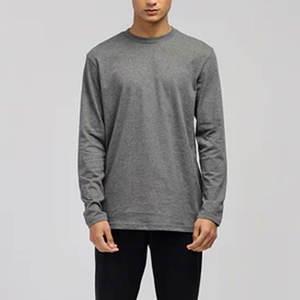 เสื้อยืดคอกลมแขนยาวผ้าคอตตอนคุณภาพดี พิมพ์โลโก้ตามสั่ง ผ้าทริปเปิ้ลบลนด์ สำหรับผู้ชาย - Product Image 2