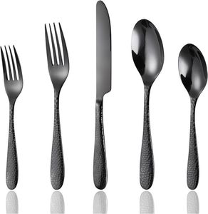 Juego de Cubiertos de Acero Inoxidable de Lujo Clásico Vintage al por Mayor, Juego de Cubiertos Negros para Restaurante y Hotel - Product Image 5