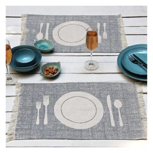 Triple Toned Diamond Digital Printed 100% Organic Cotton GOTS Certificate Wholesale High grade Fast Dispatch Woven Table Pads - Product Image 4