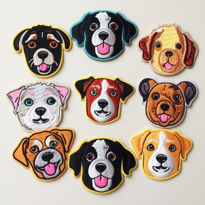 Thời Trang Quần Áo Phụ Kiện Thiết Kế Dễ Thương Sắt Trên Động Vật Con Chó Thêu Vá Với Sequins Vải Vải Và PU Nhựa - Product Image 4